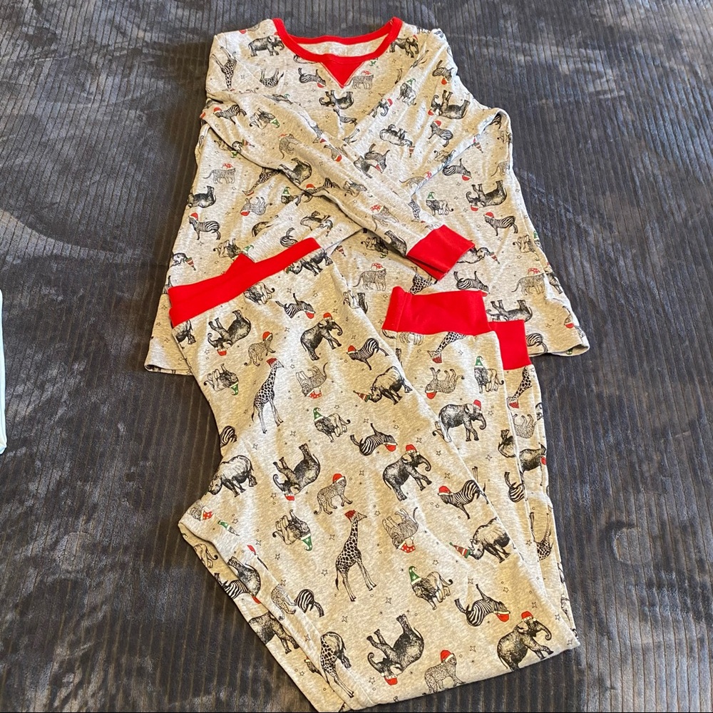 Wondershop Size Large Red and Gray Animal Print Pajama Pant Set